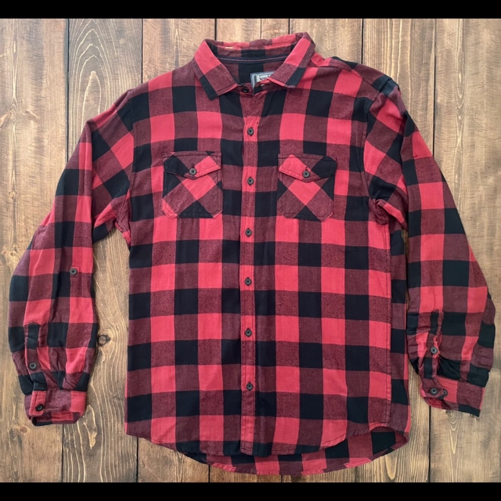 Counter Intelligence Men’s Buffalo Plaid Flannel Button Down - Size Large